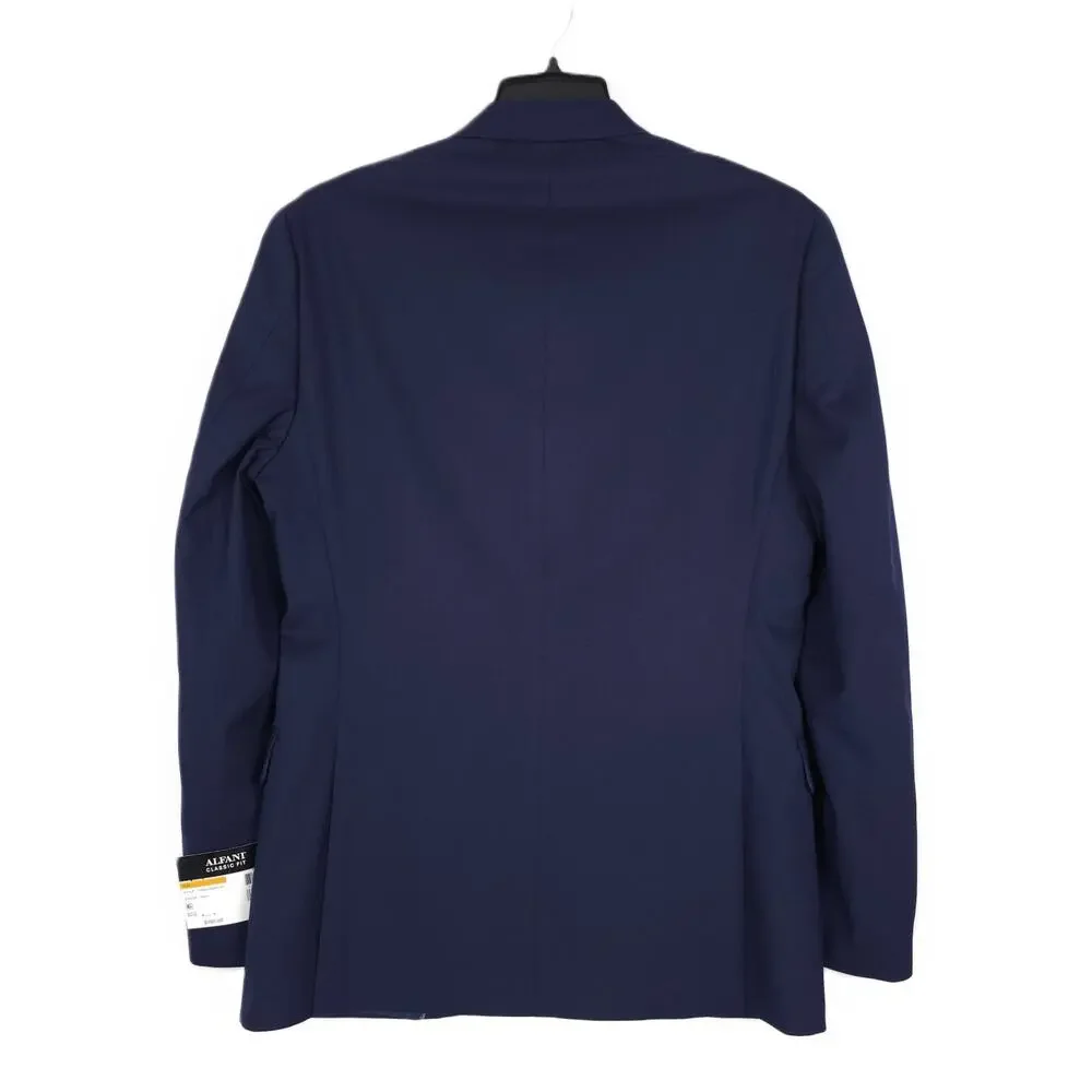 Alfani Mens Classic Fit Suit Jacket Blazer 36R Navy Blue Solid Stretch NWT - Picture 3 of 7